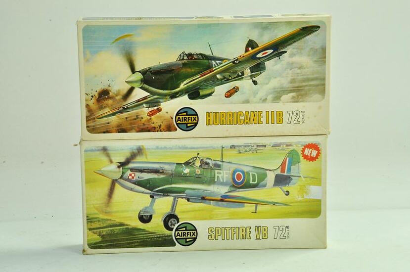 Airfix duo of plastic model aircraft kits comprising