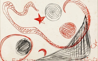 Alexander Calder - Per la velocità - Firma e dedica sul fronte in basso -...