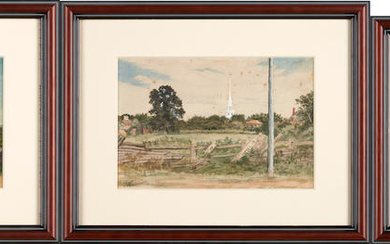 American School (20th Century) A Set of Three Connecticut Landscapes...