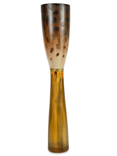 An Art Glass Hand-Painted Tall Vase
