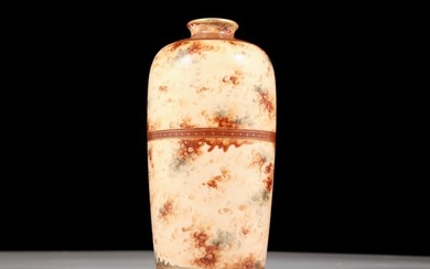 An exquisite imitation marble pattern gold-painted porcelain vase