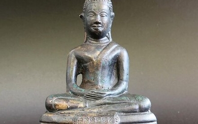 Ancient Buddha carved in bronze - Bronze - Thailand - Rama VII (1925-1941)
