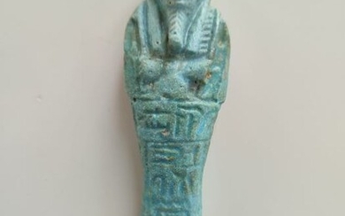 Ancient Egypt, Ptolemaic Faience Shabti - 21×33×112 mm