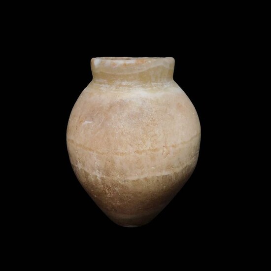 Ancient Egyptian Alabaster jar, 9 x 7 cm