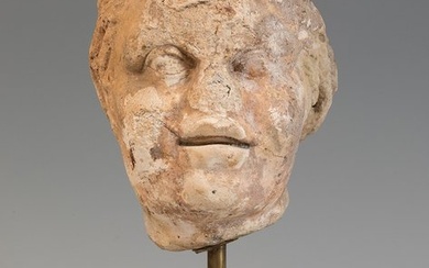 Ancient Roman Marble Head of a Satyr. 1st - 3rd century AD. 30 cm H. Spanish Export Permit.