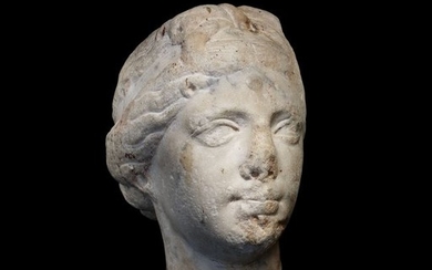 Ancient Roman Marble head of Aphrodite, 18 cm high EX-BONHAMS