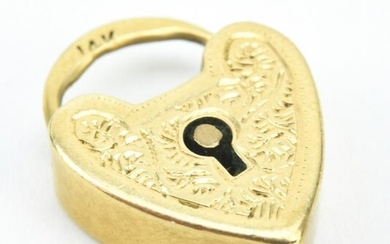Antique 14KT Yellow Gold Heart Padlock