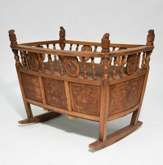 Antique Chinese Carved Cradle