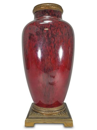 Antique French Sevres bronze & porcelain vase