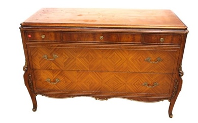 Antique French style satinwood low chest