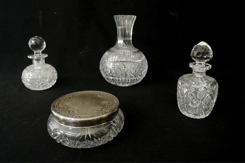 Antique glass perfumes and dresser pcs