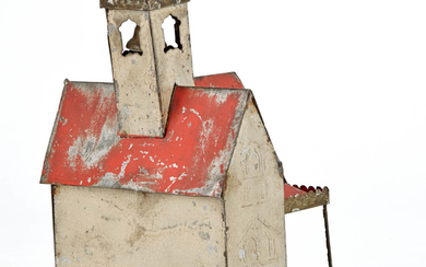Architectural Still Bank with Large Bell Tower Tin Toy