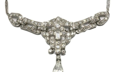 Art Deco Platinum 4.50ct. Diamond Necklace