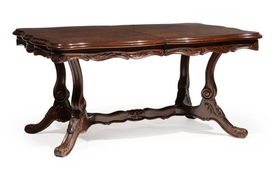 Art Nouveau-Style Inlaid Mahogany Dining Table