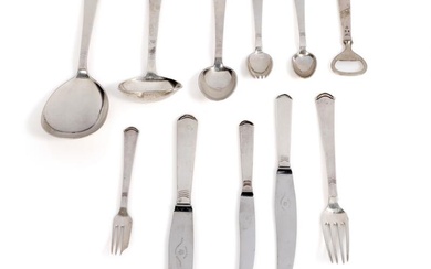Art deco Danish silver cutlery, maker P. Hertz, Copenhagen 1930ies and 1940ies....