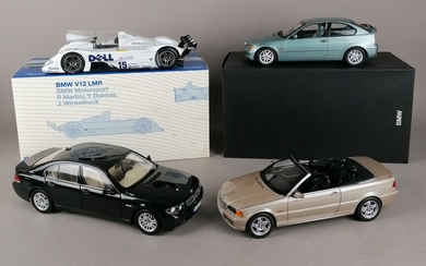 BMW - QUATRE BMW échelle 1/18 : 1x V12 LMR 1x 7Series 1x 325Ti Compact...