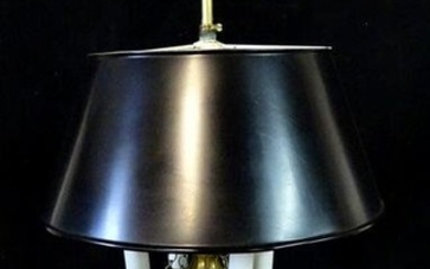 BRONZE SABBATH LAMP W/TOLE SHADE 25" H
