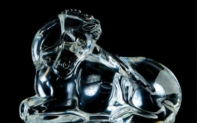 Baccarat Crystal Recumbent Unicorn Sculpture