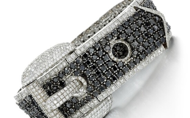 Black diamond and diamond bracelet