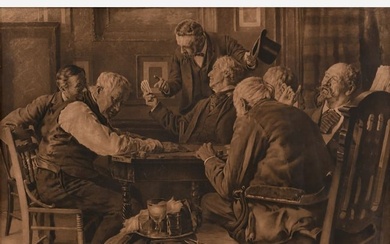 "Bluffing" Lithograph after Louis Moeller (ca. Late 19th c.)