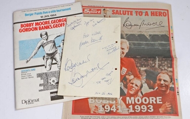 Bobby Moore interest, a signed Concorde Club menu from the British Club Bahrain, the menu signed "