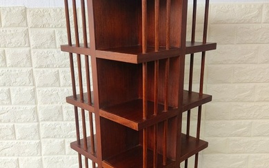 Bookcase - Rotating bookcase with marquetry decoration, revolving. - Beech, Wood