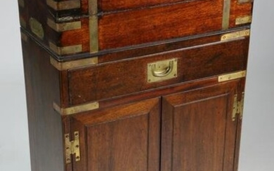 Brass Bound Mahogany Captain's Desk, mid 19th Century