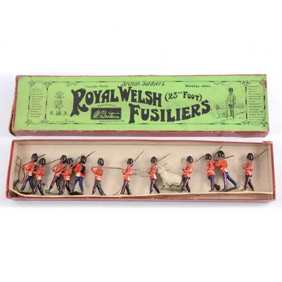 Britains Royal Welsh Fusiliers painted lead figure set.