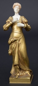Bronze Elfenbeinfigur 'Junge Dame' / A bronze ivor…