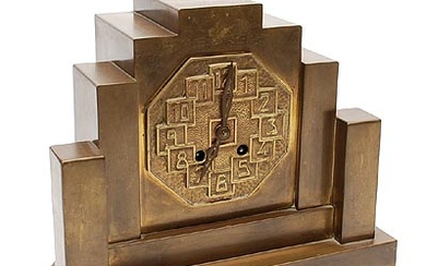Bronzed metal 'Haagse School' clock, designer & execution unknown /...