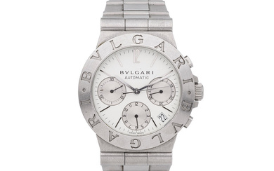 Bulgari. A stainless steel automatic calendar chronograph bracelet watch Bulgari....