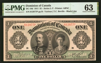 CANADA. Dominion of Canada. 1 Dollar, 1911. DC-18d. PMG Choice Uncirculated 63.