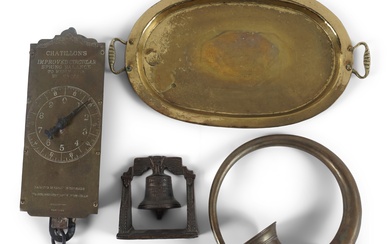 CHATILLON'S IMPROVED CIRCULAR SPRING BALANCE (NEW YORK), AND OTHER AMERICAN BRASS ITEMS, 19TH CENTURY AND LATER
