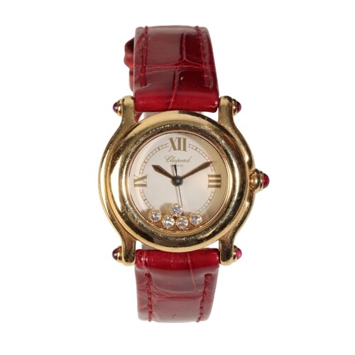 "CHOPARD: AN 18CT GOLD HAPPY SPORT LADY'S WRISTWATCH with a ...