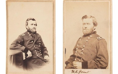 [CIVIL WAR]. A pair of CDVs featuring Ulysses S. Grant (1822-1885).