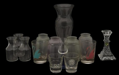 COLLECTION OF VINTAGE GLASS DRINK AND TABLE WARES