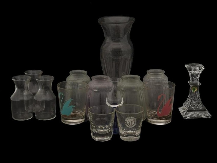 COLLECTION OF VINTAGE GLASS DRINK AND TABLE WARES