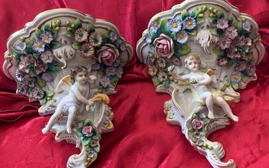 Capodimonte- Shelf (pair) - early 20th century (2) - Porcelain