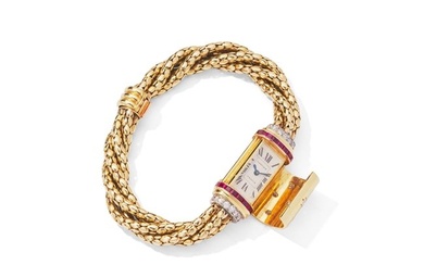Cartier. A mid 20th century gem-set cocktail watch, circa 1940