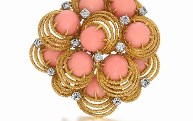 Cartier: Coral-Diamond-Brooch