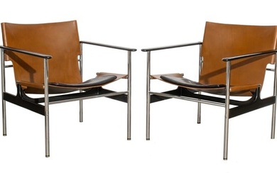 Charles Pollock for Knoll Model 657 Chairs, Pair