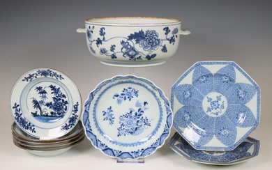 China, a collection of blue and white porcelain, 18th century and later