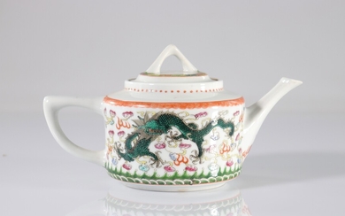 Chine théière en porcelaine à décor de dragons marque Guangxu