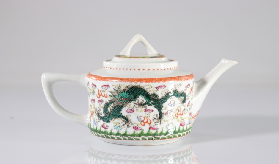 Chine théière en porcelaine à décor de dragons marque Guangxu