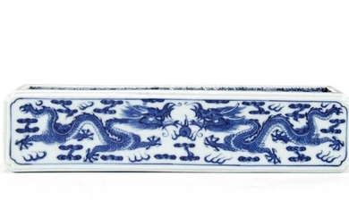 Chinese Blue and White Scroll Weight