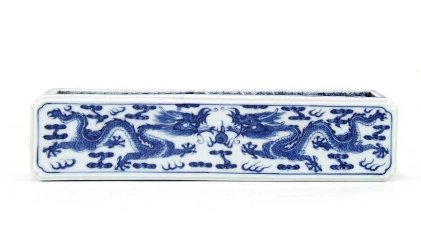 Chinese Blue and White Scroll Weight