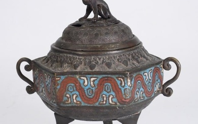 Chinese Bronze Champleve Censer