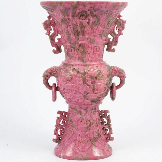 Chinese Carved Gu Vase, Circa 1910