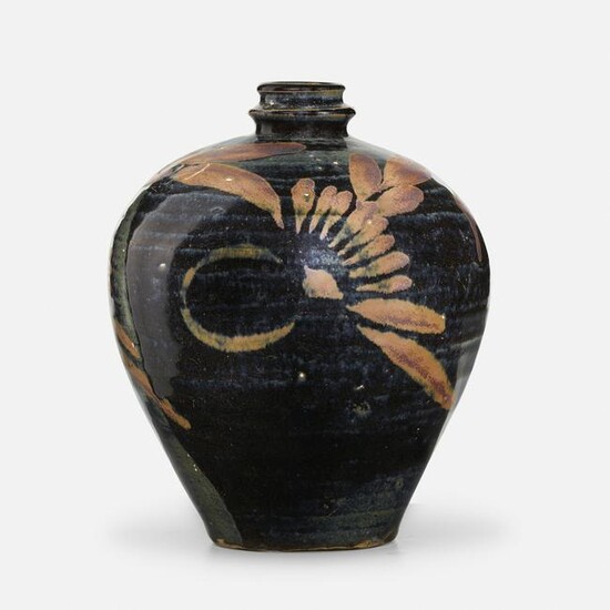 Chinese, Henan Black-glazed and Russet-painted jar