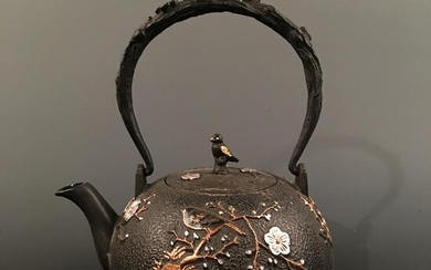 Chinese Iron 'Bird&Flower' Teapot